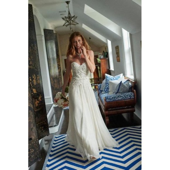 BHLDN Jenny Yoo Marianna Marabella Wedding Gown Size 12 NEW - Picture 16 of 16